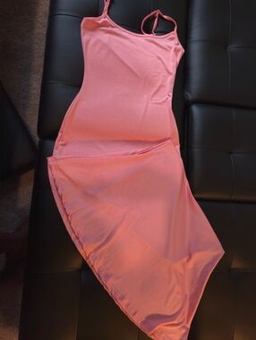 Women’s Pink Maxi Slip Dress - Sleek Spaghetti Strap Style